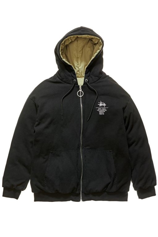 Stussy Womens Fowler Reversible Puffa Jackets Black - BPHJF7450